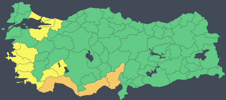 14 il için "sarı" ve "turuncu" uyarı: Kuvvetli yağışa dikkat